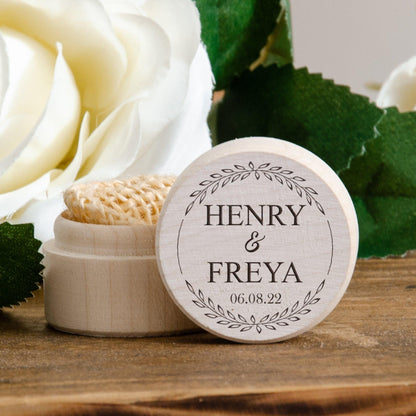 Personalised wooden ring box - Stag Design